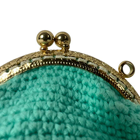 Uretti - Öznur 7392 El Örgüsü Düz Renk Mini Bozuk Para Cüzdanı