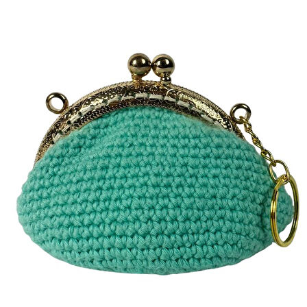 Uretti - Öznur 7392 El Örgüsü Düz Renk Mini Bozuk Para Cüzdanı