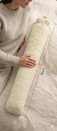 Peluş Kılıflı Uzun Sıcak Su Torbası 76 cm - Yumuşak Dokulu 2500 ml Kapasiteli Torba
