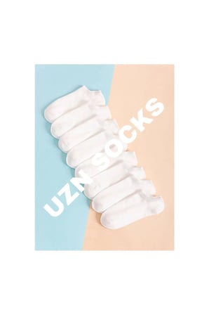 12 Çift Beyaz Pamuklu Unisex Patik Çorap | Terletmeyen Günlük Çorap Seti