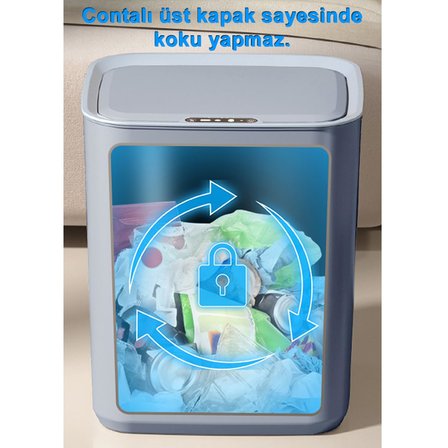 Sensörlü 22 Litre Çöp Kovası (Şarj Edilebilir Lityum Pilli) / GT-SC05
