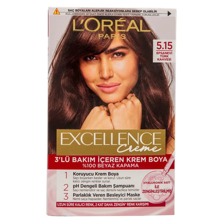 5 Adet L’Oréal Paris Excellence Creme Saç Boyası – 5.15 Efsanevi Türk Kahvesi