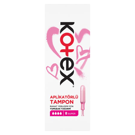 4 Adet Kotex Aplikatörlü Tampon Süper 8Li