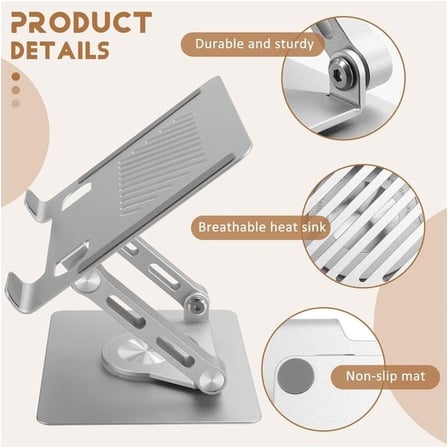 Zr 753 15.9" Alüminyum Katlanabililir 360 Derece Dönebilen Tablet ve Laptop Standı