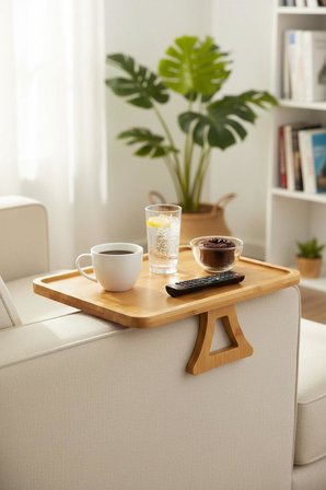 Koltuk Yan Sehpa Katlanabilir Ayaklı Servis Tepsisi Kahve Çay Sunum Tepsisi Kahvaltı Tepsisi Çok Amaçlı Ev İçi Kullanım Pratik Sehpa (Dikdörtgen)