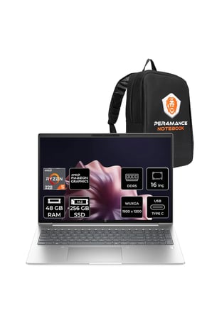 ProBook 4 G1AH Ryzen 5 220 48GB 256GB SSD Radeon 740M 16" WUXGA FDOS Notebook & PER4 Çanta