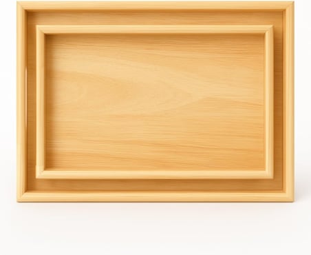 Dogal Bambu 2’Li Ahsap Tepsi Seti | Buyuk 40×30 Cm – Kucuk 35×25 Cm | Servis, Kahvalti, Sunum Ve Dekor Tepsisi | Dayanikli, Saglam, Sik Tasarim