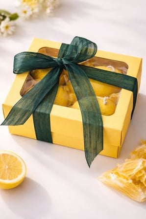 Nish Candles Limon Mum 4'lü Set Hediye Kutusunda İlkbahar Yaz Dekoru Balkon Bahçe Dekorasyonu