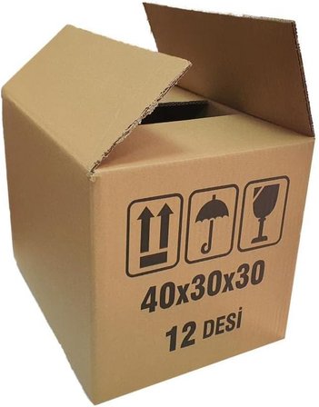 12 Desi Çift Oluklu Karton Koli 40x30x30 cm 10 Adet