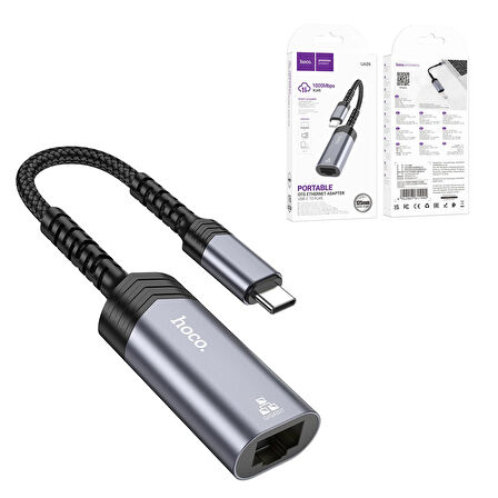Hoco UA26 Type-C to RJ45 1000 Mbps Ethernet Dönüştürücü