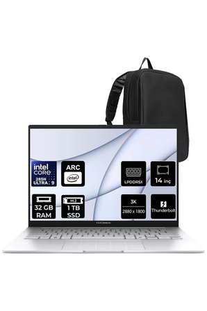 Zenbook 14 Intel Core Ultra 9 285H 32GB RAM 1TB SSD 14" 3K (2880x1800) OLED 120Hz FreeDOS UX3405CAST1169P303 Notebook + PER4 Çanta