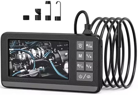 Ekranlı Çift kameralı 5 Mt Sert Kablo Endoskop Kamera 8 mm 4.3 ınc Hafıza Kart Destekli