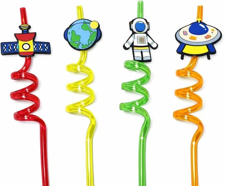 AKSU Renkli Eğlence Pipetleri – 6’lı Karışık Paket (24 pipet)(26CM)
