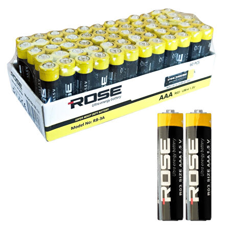 Rose RB-03 R0S3 AAA İnce Kalem Pil 60LI Paket