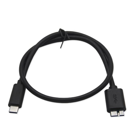 Type C to Micro B 3.0 Kablo 1 Metre Siyah Renk Hızlı Veri Aktarım Kablosu Micro B Harici Harddisk Kablosu