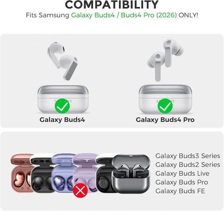 Samsung Galaxy Buds4 Pro/Buds 4 için Kulaklık Kılıfı Darbelere ve Çizilmeye Karşı Kasa Koruyucu Buds4 Kılıfı Tam Koruma Sağlayan Kalın Yapılı Taşıma Askılı Buds 4 Pro Koruma (Yeşil)