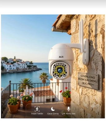 WiFi Dış Mekan PTZ BLM-04 Akıllı IP Güvenlik Kamerası 2MP 1080P FHD Renkli Gece Görüşlü