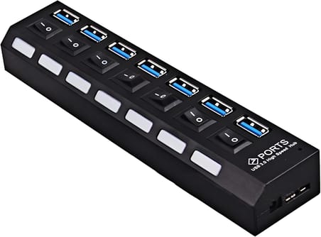 A5258 7 Portlu Usb 3.0 Hub Anahtarlı Çoklayıcı Çoğaltıcı Switch