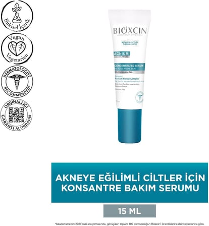 Acnium Konsantre Bakım Serumu 15 ml – Akneye Eğilimli Ciltler İçin Sebum Dengeleyici ve Nemlendirici Serum