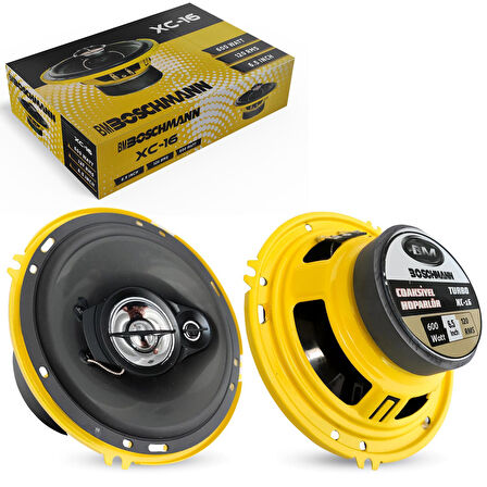 BOSCHMANN TURBO XC-16 Oto Hoparlör 16cm 600 Watt (120 Rms) Tweeterli Kapaklı 2 Adet