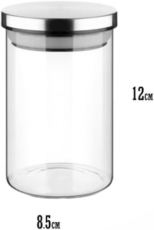 450ml Vakumlu Metal Kapaklı Borosilikat Cam Kavanoz (8.5cm*12cm) 1 Adet