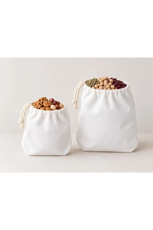 Doğa Natural  Organik Pamuk Bakliyat Ve Yemiş Saklama Kesesi Güvelenme Karşıtı Sağlıklı Ham Bez Orta Boy 30*20 Büyük Boy 40*30