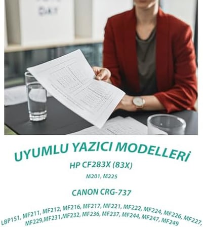YSY HP M201dw M201n M201 M125 M125nw MF231 M127fn M127fw M225dn M225dw CF283X&CAN-737X 2200 Sayfa Verimli Muadil Toner (Siyah)