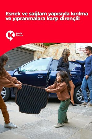 Mini Cooper 2014-2024 5 Kapi F55 Uyumlu 3D Özel Kesim Koku Yapmaz Su Geçirmez Havuzlu EVA Oto Paspas - Siyah