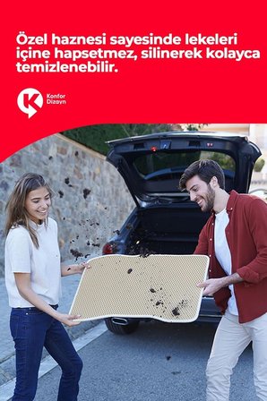 Mini Cooper 2014-2024 5 Kapi F55 Uyumlu 3D Özel Kesim Koku Yapmaz Su Geçirmez Havuzlu EVA Oto Paspas - Siyah