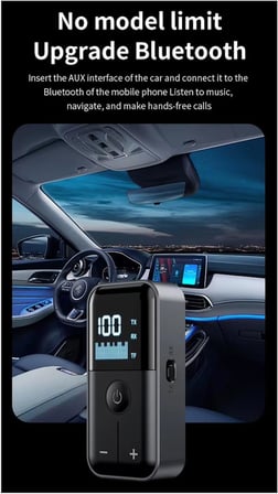 M20 2’si 1 Arada Bluetooth 5.4 Transmitter Ses Alıcı &amp; Verici – 3.5mm AUX, Micro SD Kart Çalar, LED Ekranlı Kablosuz Adaptör, Dahili Pil, Araba, TV, PC &amp; Hoparlör için Stereo Müzik Aktarıcı