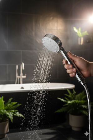 Duş Başlığı – Yüksek Basınçlı Su Tasarruflu Banyo Shower Head, Kireç Önleyici Filtreli 3 Kademeli Ayarlanabilir Sprey, Evrensel Bağlantı