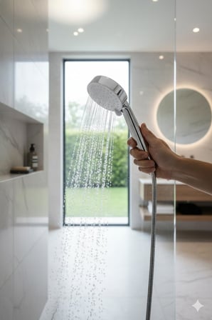 Duş Başlığı – Yüksek Basınçlı Su Tasarruflu Banyo Shower Head, Kireç Önleyici Filtreli 3 Kademeli Ayarlanabilir Sprey, Evrensel Bağlantı