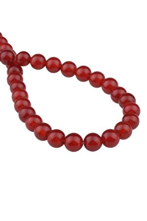 8 MM Kırmızı Akik Taşı Dizi - Dizi0242