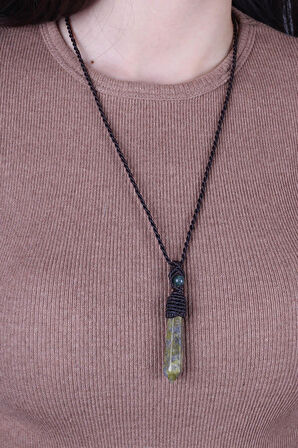 Unakit Taşı Örme Kolye - 200005