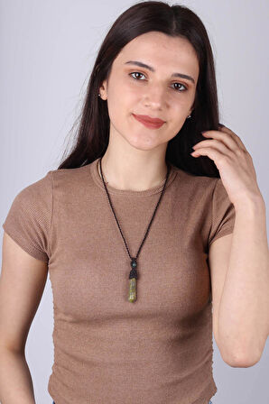 Unakit Taşı Örme Kolye - 200005