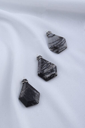 Siyah Rodonit Taşı Kadın Kolye - 200130