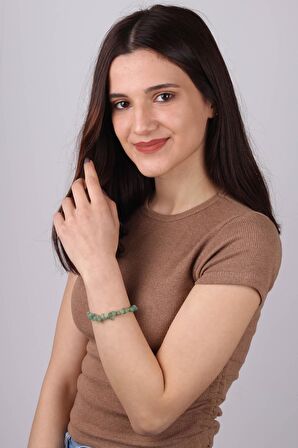 Doğal Aventurin Taşlı Kadın Bileklik - 300183