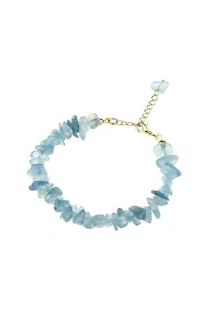 Doğal Akuamarin Taşlı Kadın Bileklik - 300195