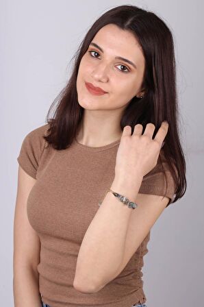 Doğal Labradorit Taşlı Kadın Bileklik - 300197