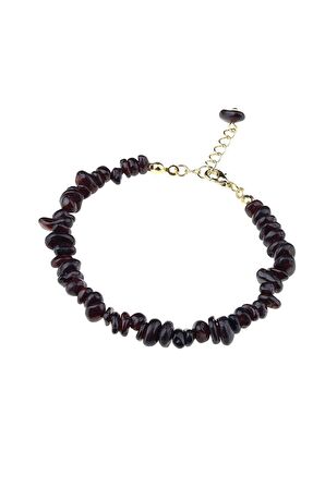Doğal Lal Granat ( garnet ) Taşlı Kadın Bileklik - 300204