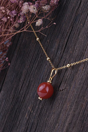 Akik Taşı Kadın Kolye - 200166