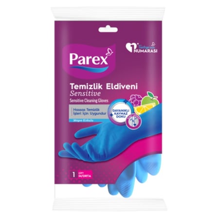 5 Adet Parex Sensitive Eldiven Orta Boy 1 Çift M