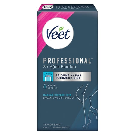 5 Adet Veet Professional Ağda Bantları Hassas Ciltler 12'li