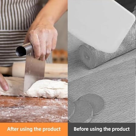2 Adet Büyük Boy Hamur Kesici & Kazıyıcı Seti – cm/inç Ölçekli Metal Hamur Spatulası – Pizza, Pasta, Ekmek ve Hamur Bölücü Profesyonel Mutfak Aleti 20 cm