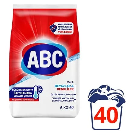 4 Adet ABC Matik  Toz Deterjan Beyazlar ve Renkliler