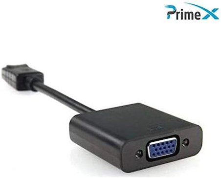 PrimeX PX-1320 DisplayPort to VGA Aktif Dönüştürücü, DP Erkek to VGA Dişi Görüntü Çevirici Adaptör, PC Anakart Ekran Kartı DisplayPort Çıkışından VGA Monitör Projeksiyon Bağlantı Aparatı, 20 cm