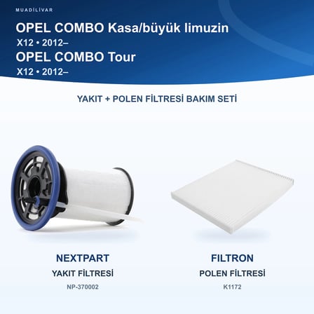 OPEL COMBO (X12) / OPEL COMBO Tour (X12) Yakıt+Polen Filtre Bakım Seti