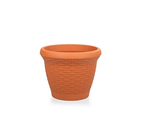 Omnipazar SO-HS03 Plastik Hasır Desenli Dekoratif Saksı 10 Litre No 3