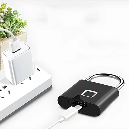 MOBEE Akıllı Parmak İzi Kilit Şarjlı Asma Kilit IP65 Su Geçirmez Anahtarsız Güvenlik Kilidi MKMP-0057