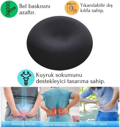 Ortopedik Oturma Simidi – Hemoroid, Basur ve Kıl Dönmesi İçin Destekleyici Minder | Ev, Ofis ve Araç Kullanımına Uygun Ergonomik Yastık